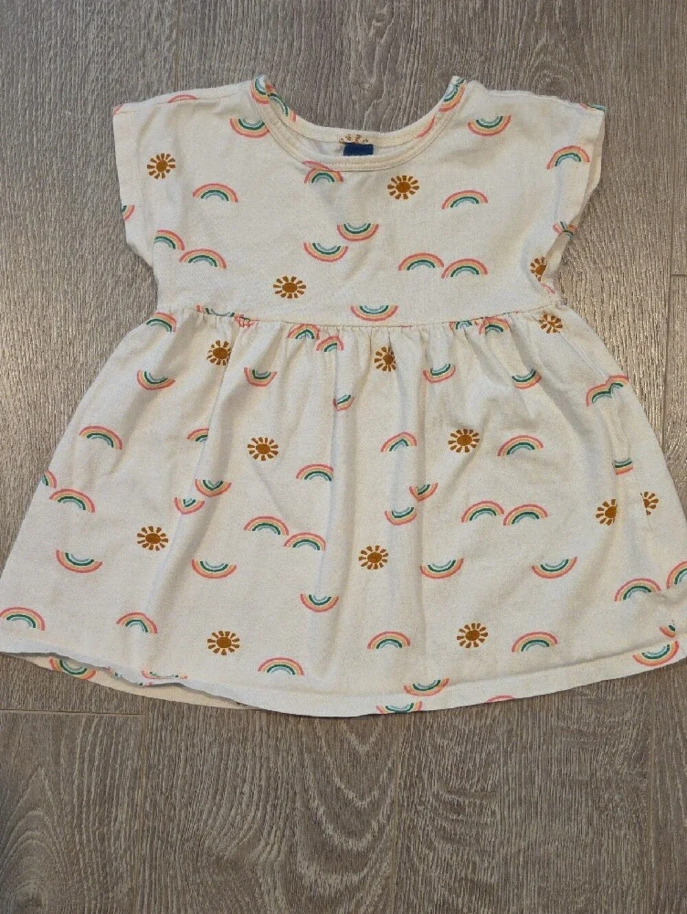 Old Navy Pink & Cream Rainbow Print Dress And Dusty Rose Dress